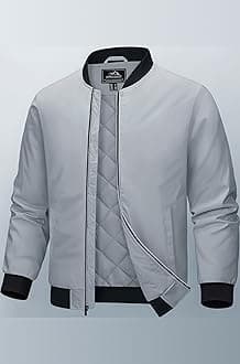 MAGCOMSEN Winter Jacket for Men Bomber Casual Jackets Full Zip Windproof Warm Jacket Quilted Padded Coat