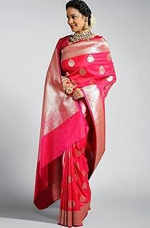 Sugathari Women's Banarasi Saree Pure Kanjivaram Silk Saree Soft new ladies 2025 Design Wear Pattu Sarees Latest Sadi Party Sari collections With Blouse Piece (San Pari-224)