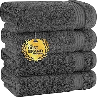 Cotton Paradise Hand Towels for Bathroom, 100% Cotton Turkish 4 Piece Hand Towel Set, Soft Absorbent Face Towels, Dark Gray Hand Towels