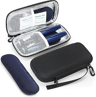 Insulin Cooler Travel Case Diabetic Medication Insulated Cool Organizer with 2 Reusable Ice Packs for Insulin Pen and Other Diabetic Supplies, for The Daily Life and Trip, Hard Black