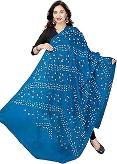 RANI SAAHIBAWomen's Cotton Dupatta, Sky Blue, One Size