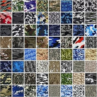Hydrographics Camouflage Water Transfer Printing - 5 Packs of Random Water Transfer Film (5 Rolls X3.3FT) WTP Film
