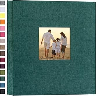 potricher Linen Hardcover Photo Album 4x6 1000 Photos Large Capacity for Family Wedding Anniversary Baby Vacation (Dark Green, 1000 Pockets)