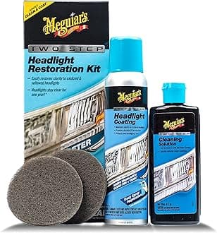 Two Step Car Headlight Restoration Kit, Headlight Cleaner Restores Clear Car Plastic and Protects from Re-Oxidation, Includes Coating and Cleaning Solution - 4 Count (1 Pack)