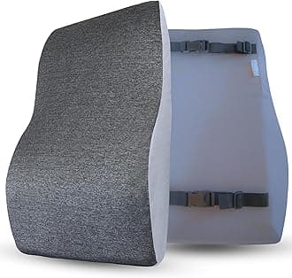 ORTHICO Memory Foam Lumbar Support Pillow - Back Support for Office Chair,Car Seat Back Support,Car Backrest Cushion,Back Rest for Office Chair,Pillow for Back Pain,Chair Pillow,Ergonomic Design,Black