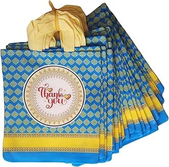 Return gift bag (Thank you Bags) / Birthday Party Return Bag/Wedding Return Gift Bag (Thamboolam bags) -Size : 9x11 inch (Blue, Pack of 25)