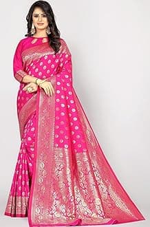 Sugathari Women's Banarasi Saree Pure Kanjivaram Silk Saree Soft new ladies 2023 Design Wear Pattu Sarees Latest Cotton Party Sari collections With Blouse Piece for Wedding sadi (PARI S-1 MAROON)