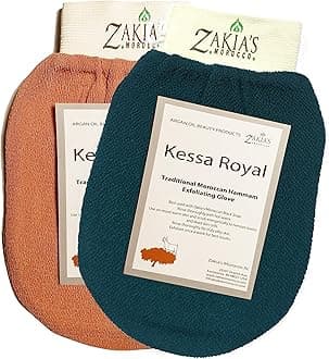 Zakia's Korean Exfoliating Glove - Value Pack - Rough & Smooth - Removes Dead Skin, Dirt & Grime - Great for Self Tanning