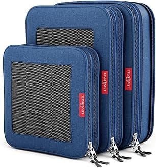 LeanTravel Compression Packing Cubes Luggage Organizers (3) Set