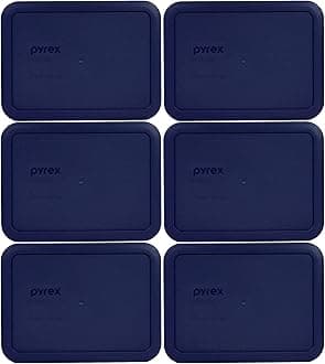 Pyrex 7210-PC 3-Cup Blue Food Storage Replacement Lid (6-Pack) - Made in USA