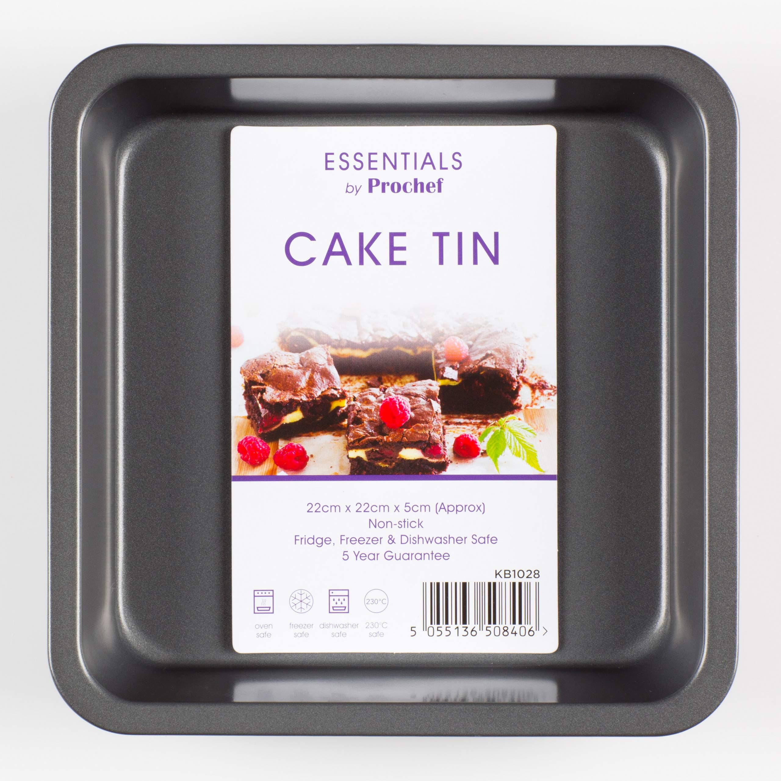 ProchefEssentials Non Stick Square Cake Tin,22 x 22 x 5cm