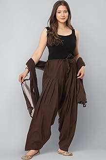 Woman's Plain Cotton SEMI Patiala Salwar with Dupatta|| Free Size || Plain Patiala || SEMI Patiala Pants || Solid Cotton Patiala || Patiyala
