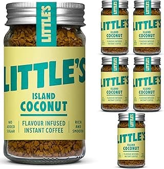 Little's Island Coconut Flavoured Instant Coffee, 6 Pack (50g x 6) - Rich & Smooth Coffee, Infused With Coconut Flavour - Vegan Friendly, Low Calories, No Added Sugar