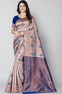 Sugathari Women's Banarasi Saree Pure Kanjivaram Silk Soft new ladies 2024 Design Wear Pattu Sarees Latest Cotton Party Sari collections With Blouse Piece for Wedding sadi (P-196)