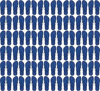 Bulk Flip Flops for Weddings, 48 Pairs, Wedding Reception Guest Slippers, Destination Beach Pool Wholesale Pack
