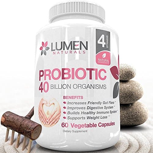 Probiotic 40 Billion CFU - High Strength Digestive Enzymes to Boost Immune System for Upset Stomach Relief & Improved Colon Health - Shown to Promote Weight Loss for Men & Women - Includes Lactobacillus Acidophilus Probiotics - (60 Count)