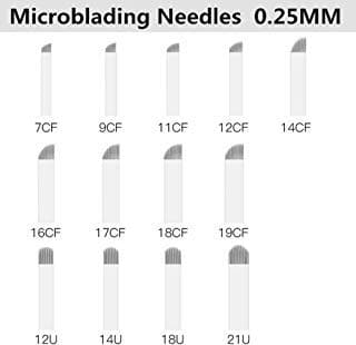 50 pcs Tattoo Needles Permanent Makeup Eyebrow Tatoo Blade Microblading Needles U Pins For 3D Embroidery Manual Tattoo Pen (18CF)