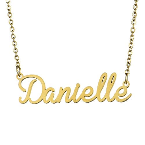 Name Necklace Personalized,Name Necklace Cursive Font Made with Name Pendant 16" Adjustable Chain