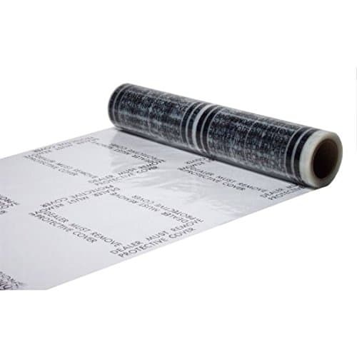 Hi-Tech Auto Adhesive Plastic Floor Mat, 4 mil | Perforated Every 24" | 200 Mats Per Roll | (24" Wide, 350' Long)