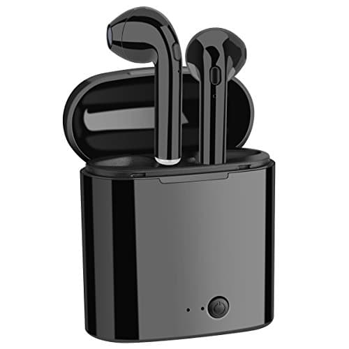 Bluetooth Earbuds Bluetooth Headphones Wireless Earbuds Bluetooth Headsets Mini TWS Earpieces Earphones V4.2 Stereo HD Bluetooth Headphones with Charging Case for Bluetooth Devices,Black (1)