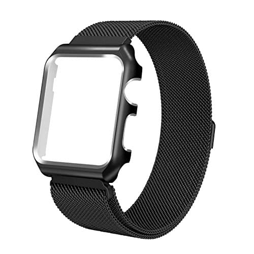 Apple Watch Strap 38mm/42mm Milanese Loop Replacement Strap for iWatch with Protective Case for Apple Watch 38mm Series 3 Series 2 Series 1 Sport Nike+ Edition