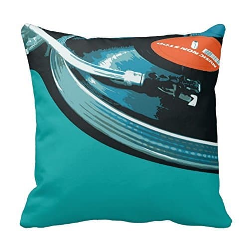 Vinyl Music Turntable Throw Pillows Custom Throw Pillow Case Personalized Cushion Cover Pillowcase Square Pillow Cover 18x18