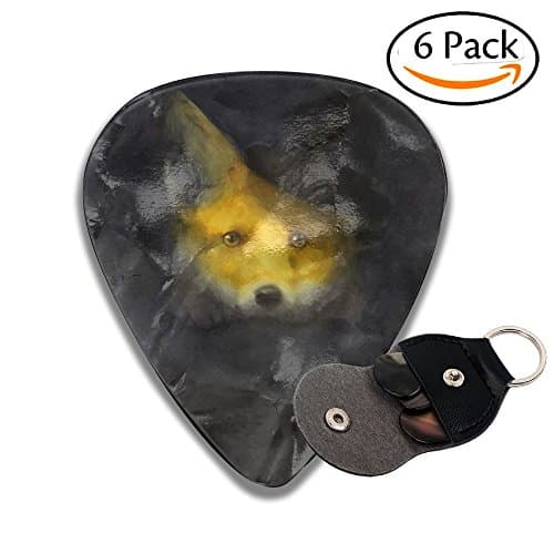 Doppyee Classic Fox With Hat 351 Shape Celluloid Guitar Picks 6 Pack Includes Thin, Medium & Heavy Gauges