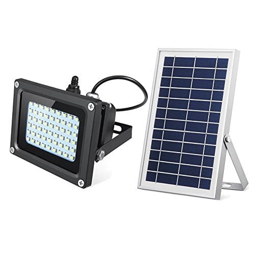 Solar Powered Led Flood Light,HiJi 6W Solar Panel 54Leds IP65 Waterproof Outdoor Security Flood Light Fixture for Flag Pole, Sign, Garden, Farm, Shed,Pool, Camping, Garage,Auto-on/off Dusk to Dawn