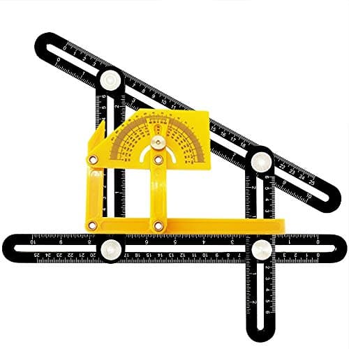 Smallcar Angle Measurement Tool Ruler Metal Aluminum Multi Functional Universal Measuring Anglizer Template/Layout Tool for Woodworking,Builders, Craftsmen, Roofers, Tilers, DIY-ers with Protractor