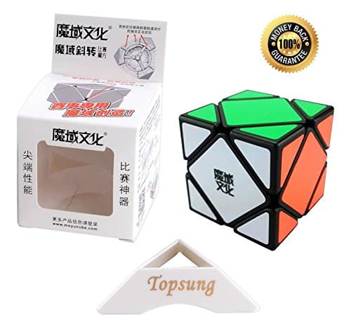Topso YJ MoYu Skewb Speed Cube Puzzle Magic Cube Black with Tripod Base