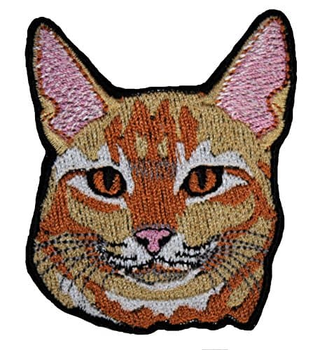 A-8, Abyssinian Cat DIY Embroidered Sew Iron on Patch 2.44 x 2.83 inches (6.2 x 7.2 cm)