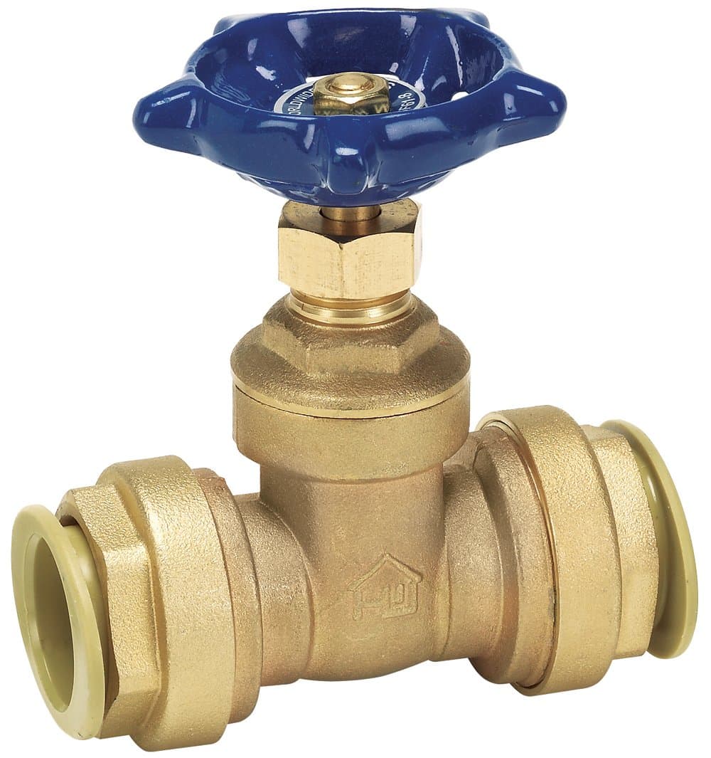 GripWerks P170-8-34 Compact Push-Fit Gate Valve, Brass, 3/4-Inch