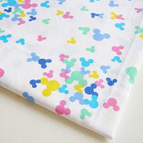 NP Fabric Mickey Mouse Minnie Mouse Shadow Dot Style on White 36 by 36-Inch Wide (1 Yard) (CT198)