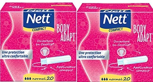 Nett Body Adapt Normal - Tampons with Compact Applicator - 2 Boxes of 20 Each