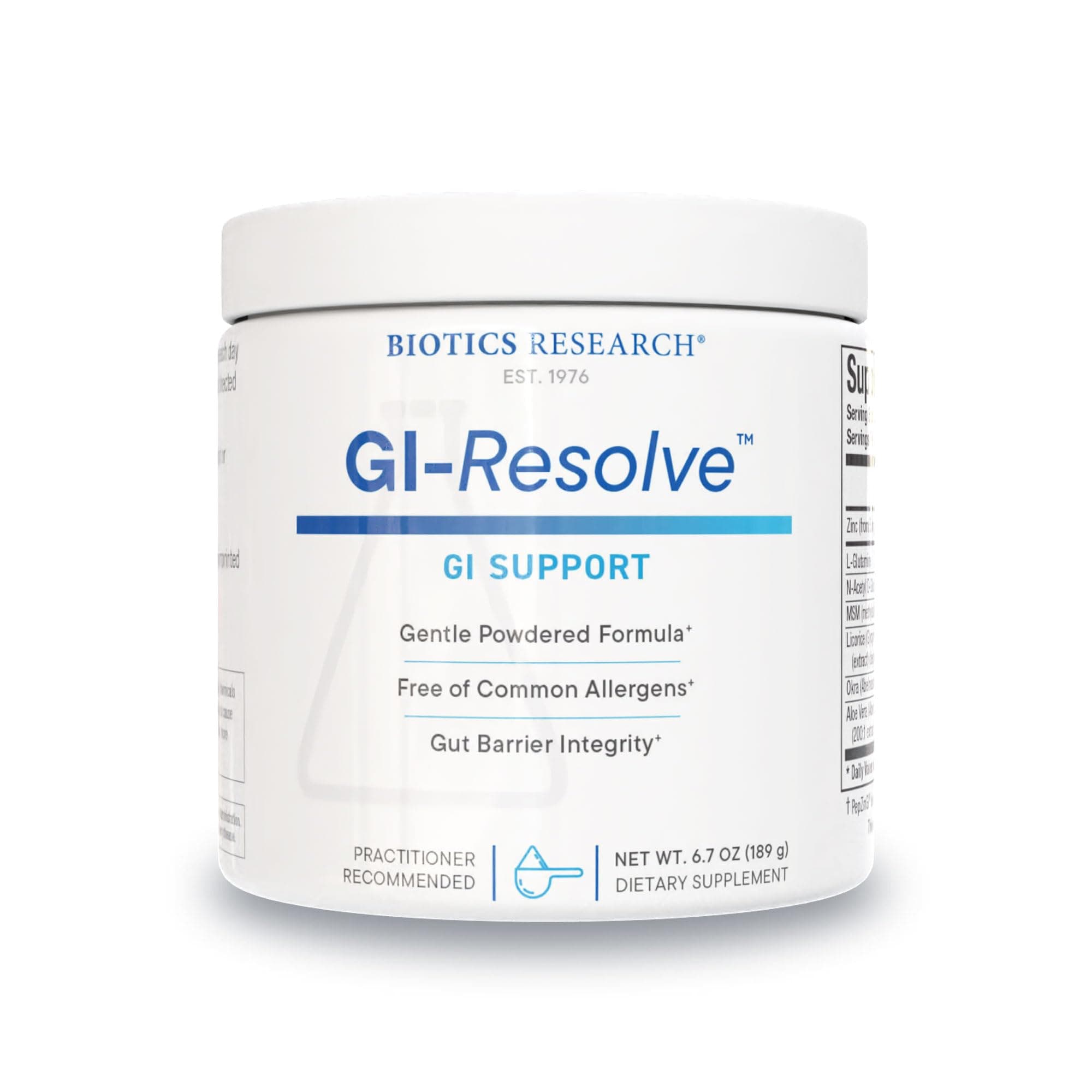 Biotics Research GI Resolve™ Advanced L-Glutamine Powder Formula for Gut Lining Support & Healing - Optimal Gastrointestinal Function - Premium 7-Ingredient with Zinc Carnosine & Botanicals- 6.7oz