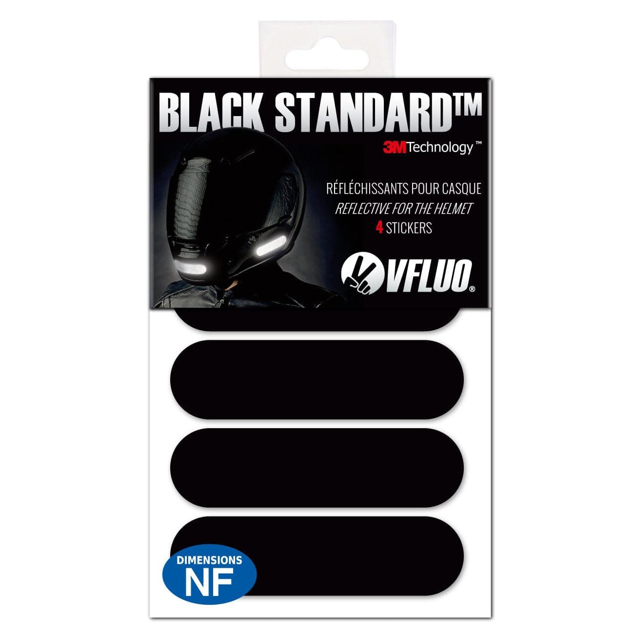 BLACK STANDARD helmet reflective stickers