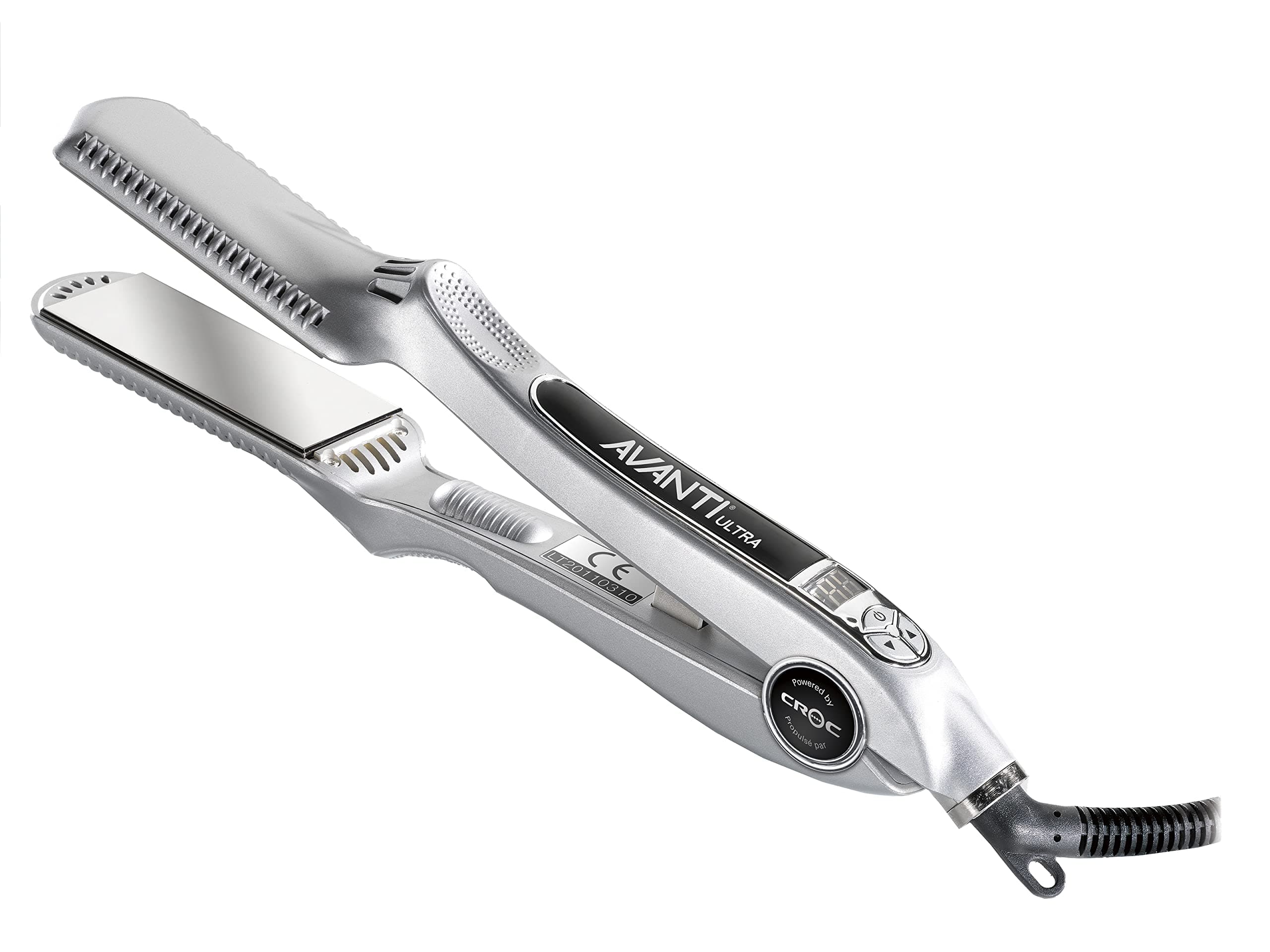 Avanti Nano-Titanium Ceramic Silver Digital Flat Iron 1-3/8" inch - AVCROC Free Thermal Heat Pouch Included