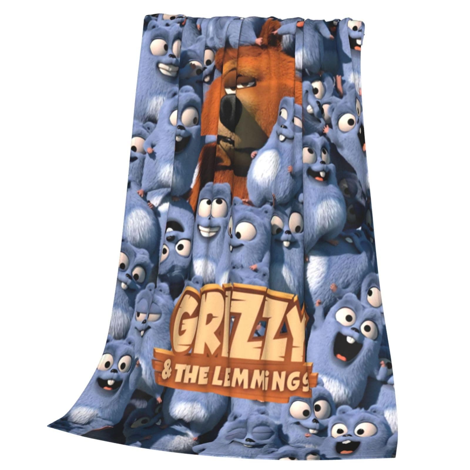 Bear and The Lemmings Throw Blanket Couch Bed Sofa Soft Lightweight Warm Cozy Flannel Fleece Bed Blanket Microfiber Furry Fluffy Beds Decoration