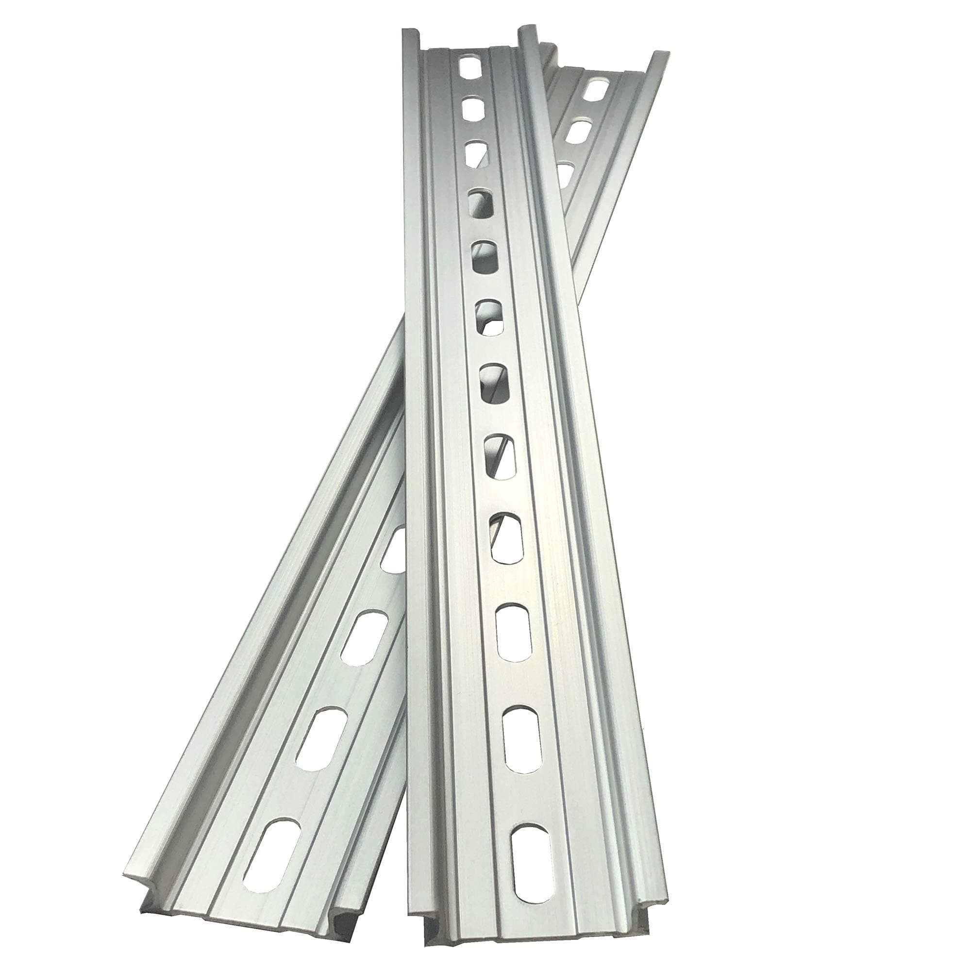 International Connector T&G 2 Pieces DIN Rail Slotted Aluminum RoHS 12" Inches Long 35mm Wide 7.5mm High
