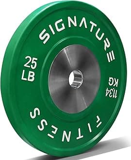 2" Olympic Competition Bumper Plate with Steel Hub for Strength Training and Powerlifting - Minimal Bounce
