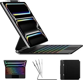 typecase Edge Keyboard Case for iPad Pro 13-inch (M5 2025/M4 2024) – Magic with Multi-Touch Trackpad, 11 Colors Backlight, Pencil Holder, Slim & Lightweight - Black
