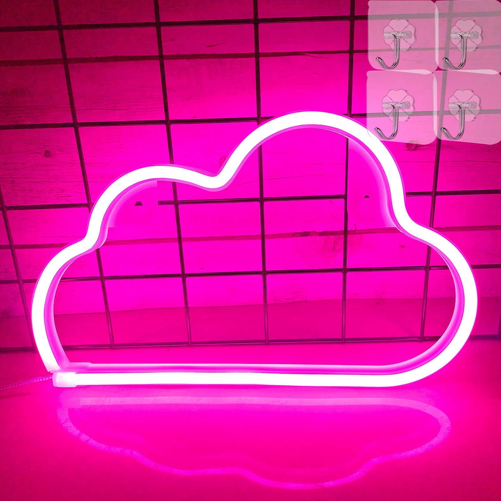 VIFULIN Cloud Neon Signs Cloud Neon Wall Light Blue Neon Signs LED Night Light with 4 Hooks for Bedroom Room Decor for Boys Girls Gifts Cool Stuff USB/Battery LED Lights (Blue)