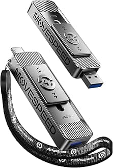 1TB USB Drives, ThumbDrive with Dual Ports & Push-Pull Design — 560MB/s Read Speed, Type C + USB 3.2 Drive Portable ssd for iPhone 15/16/17/Android/Mac