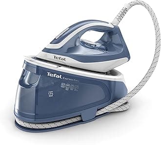 Express Essential Steam Generator Iron, 120 g/min Steam Output, Xpress Glide Soleplate, 340 g/min Steam Boost, 5.9-Pump Bars with Scale Rinsing System, White and Blue, (SV6132G0)
