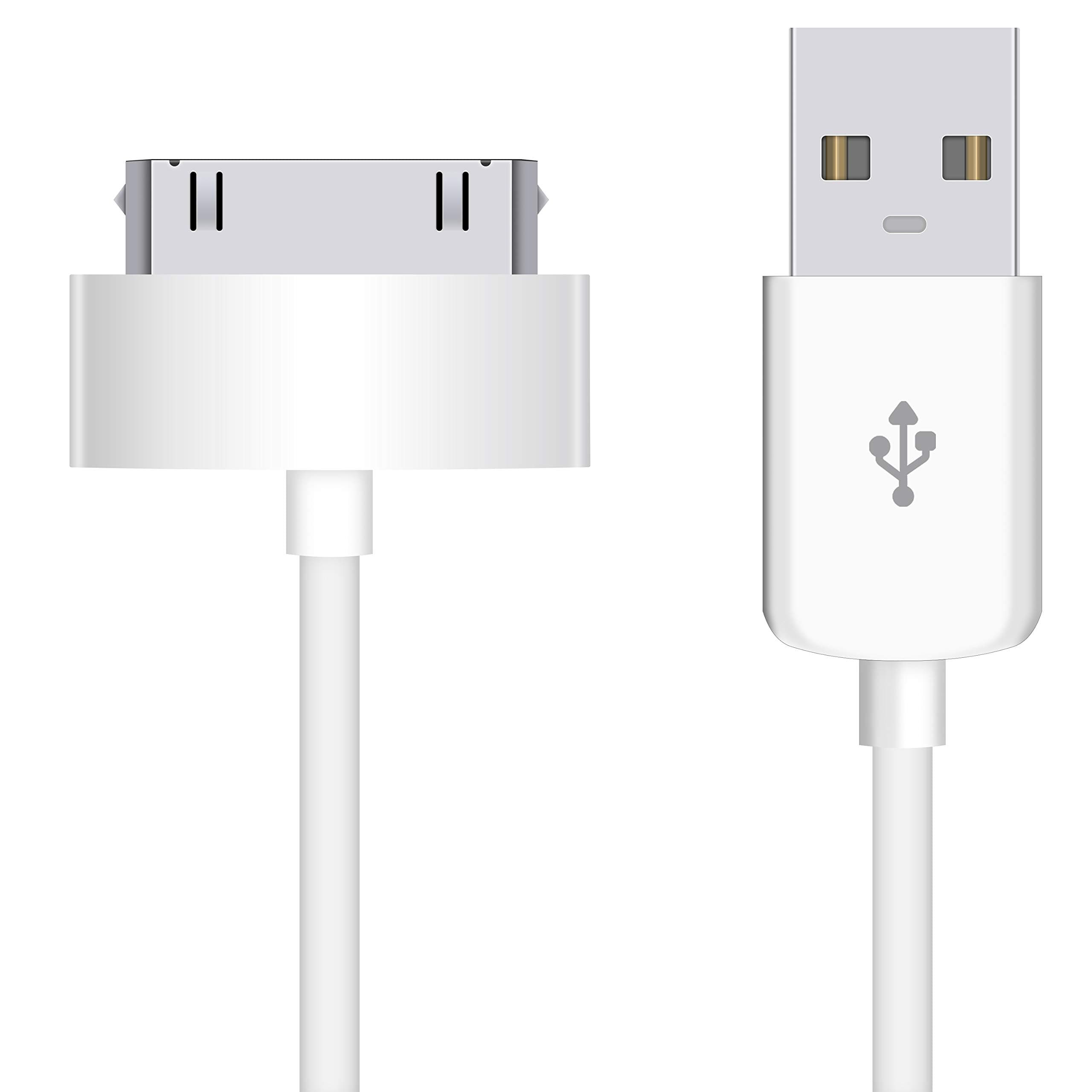 USB Sync and Charging Data Cable for iPhone 4/4s, iPhone 3G/3GS, iPad 1/2/3, iPod, 30-Pin Cables Charger Lead - 1M White