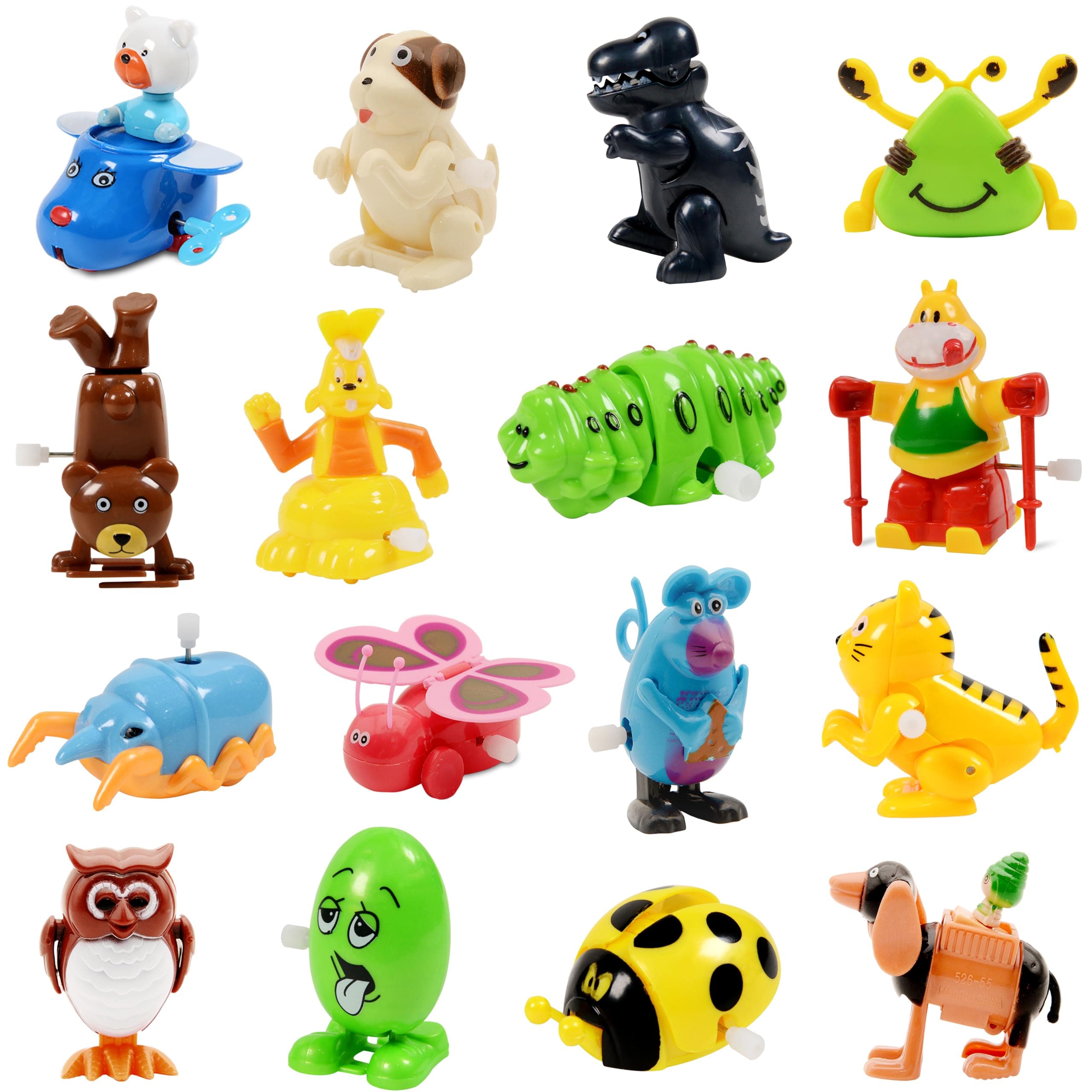 Wind Up Toy,16 Pack Assorted Clockwork Toy Set(Contents and Color May Vary), Wind Up Animal Party Favors Toy Great Gift for Boys Girls Kids Toddlers
