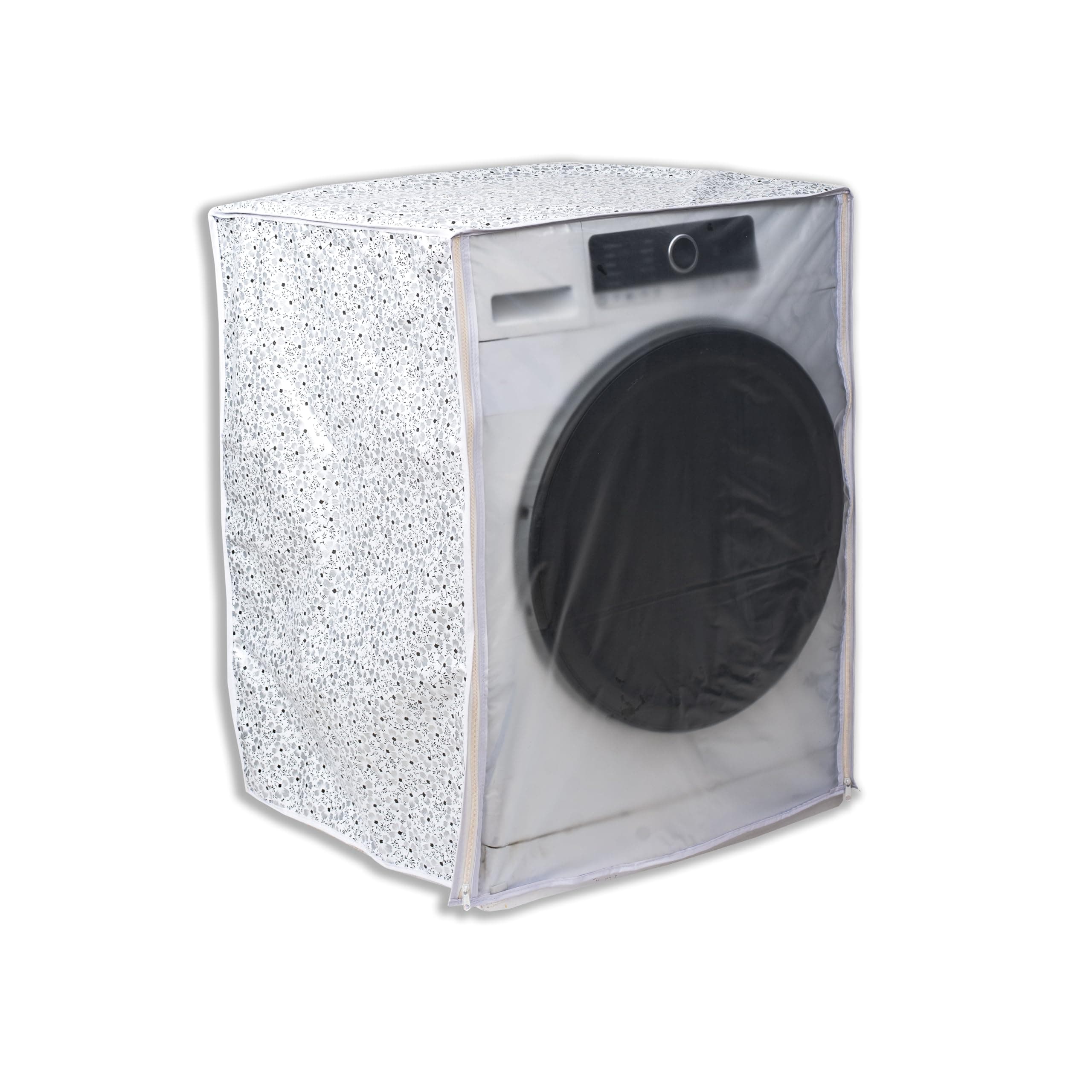 Classic® Front Load Washing Machine Cover Suitable for LG 8.5 Kg, 9 Kg, 9.5 Kg, 10 Kg, 10.5 Kg, 11 Kg, 11.5 Kg, 12 Kg (72cmsX63cmsX81cms, White & Grey)