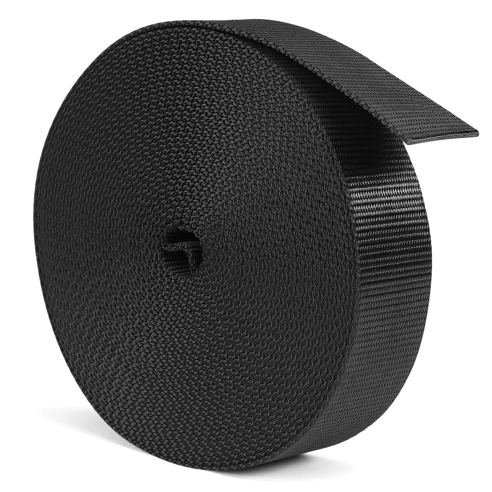 Webbing, Heavy Duty Webbing Straps, Extra Thick Strapping for Outdoor DIY Gear Repair, Black White